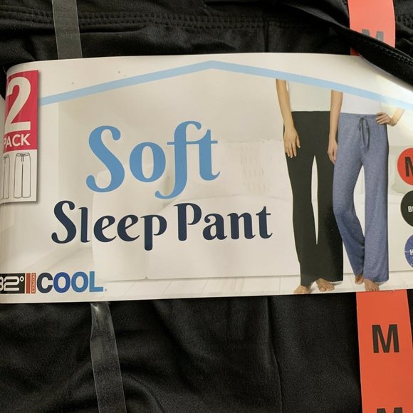 32 DEGREES Cool Women's 2 Pack Soft Sleep Pant Size Medium M NEW  NWT Blue Black - Picture 1 of 5